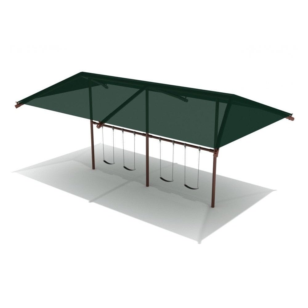 Swing Set With Shade - 2 Bay - Swing Sets - Playtopia, Inc.