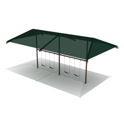 Swing Set With Shade - 2 Bay - Swing Sets - Playtopia, Inc.