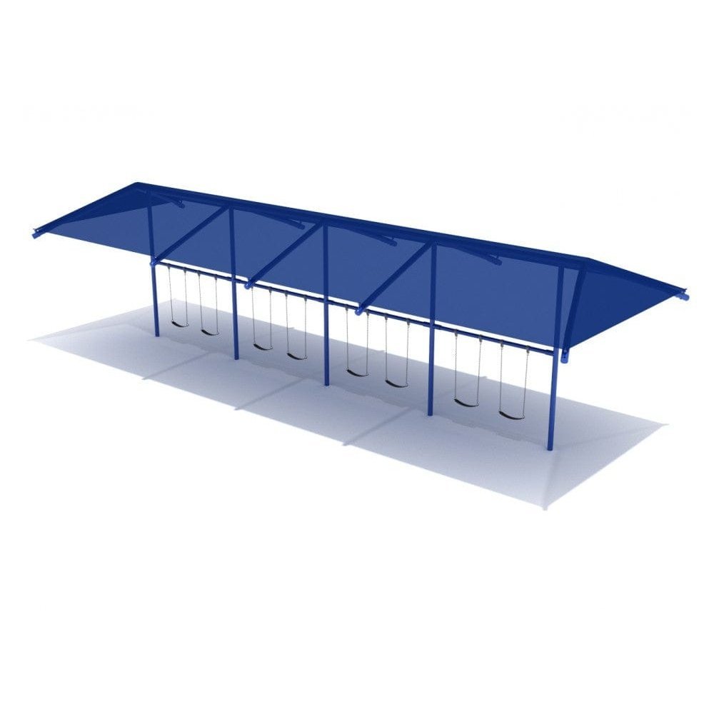 Swing Set With Shade - 4 Bay - Swing Sets - Playtopia, Inc.