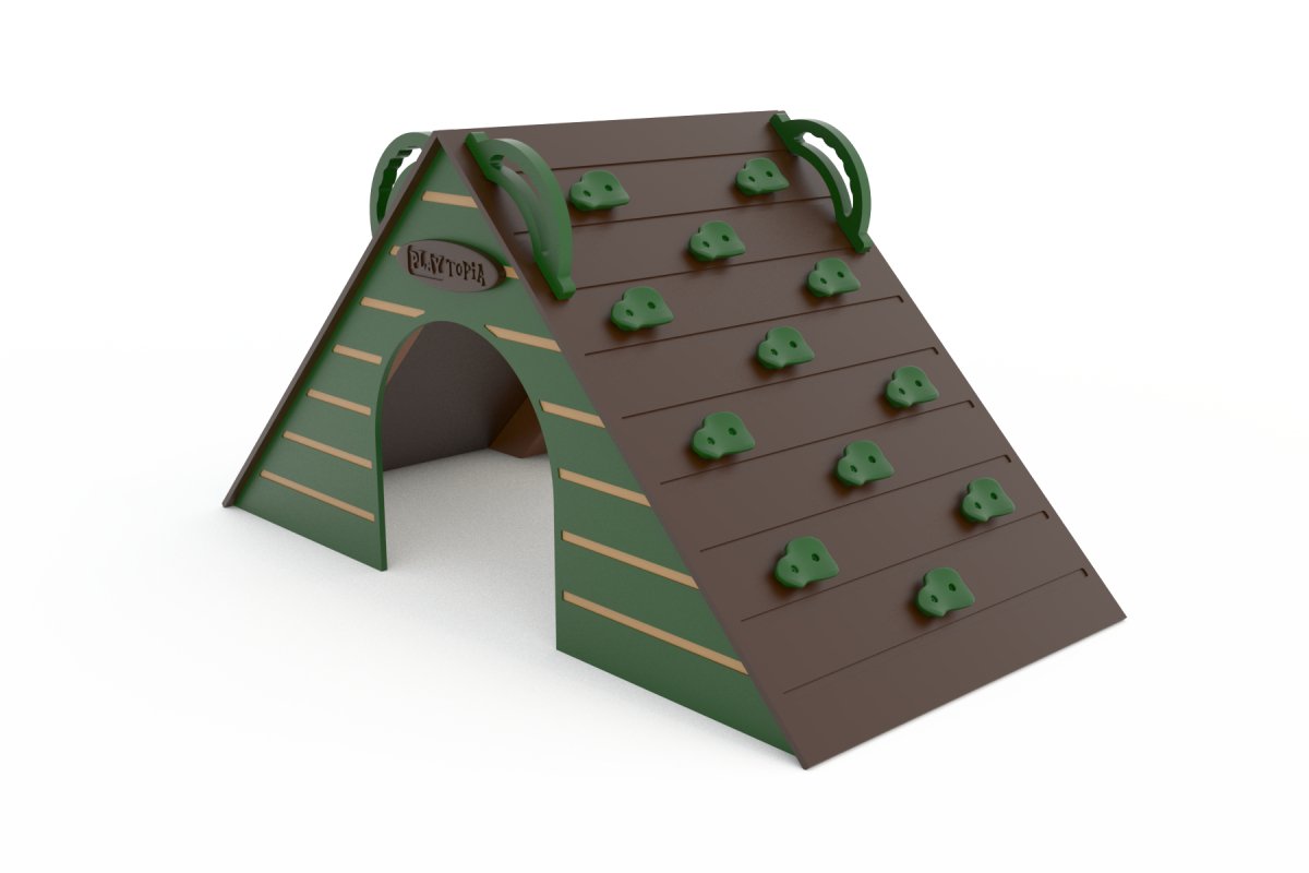 The Cabin Rockwall - Outdoor Climbing Structure - Playtopia, Inc.
