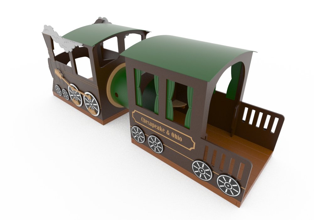 Toddler Steam Engine With Coach Playset - Infant Playground - Playtopia, Inc.