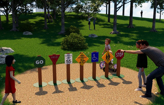 Trike Traffic Signs - Dramatic Play - Playtopia, Inc.
